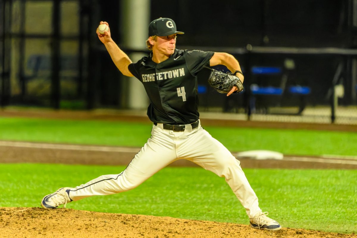 GUHoyas | Sophomore right-handed pitcher Kai Leckszas helped prevent a Revolutionary comeback with 2 scoreless relief innings.