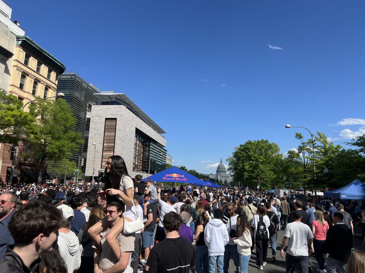 Daniel Greilsheimer/The Hoya | Thousands of fans flocked to Pennsylvania Avenue for the Red Bull Showrun D.C., an afternoon of motorsports excitement, featuring a renowned Formula One car.