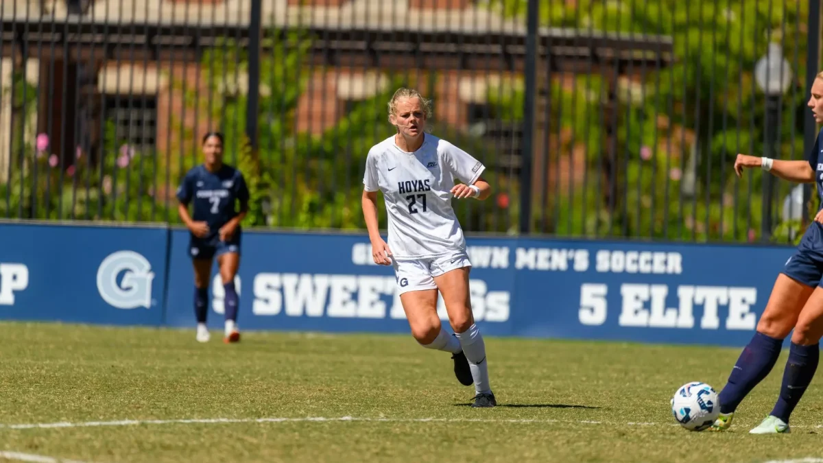 Junior forward Henley Tippins looks on during a Georgetown game. After losing 1-0 to DePaul, the Hoyas rebounded with a 1-0 win against Providence on Oct. 17
