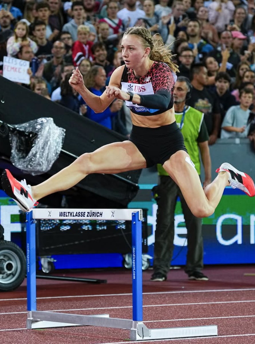 Dutch 400-meter hurdles specialist Femke Bol won her fifth consecutive Diamond League trophy in a meet record Aug. 31. (@diamondleagueathletics/Instagram)