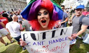 Protest for LGBT rights in Russia, London, Britain - 10 Aug 2013
