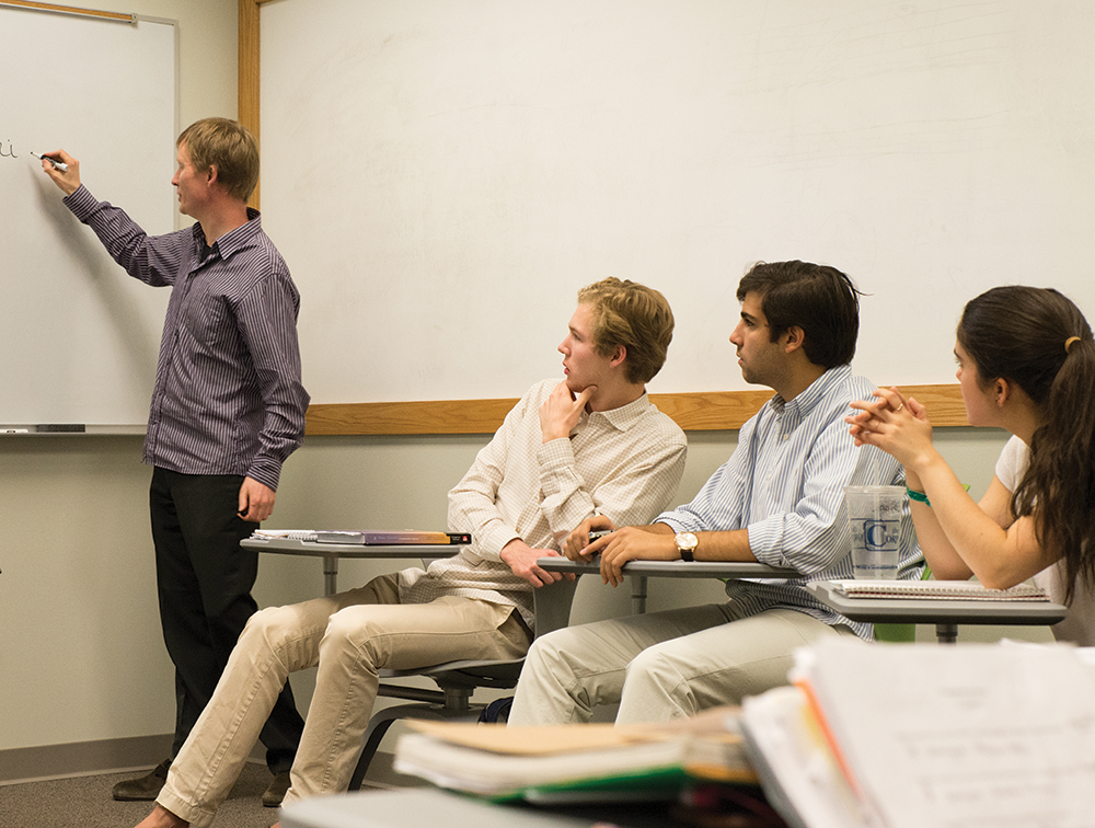 COURTESY DEPARTMENT OF FRENCH
Mark Adamsson (SFS ’15), second from left, was admired by his French professor for sitting in the front row of class and actively participating in discussion, displaying motivation and a flair for languages.