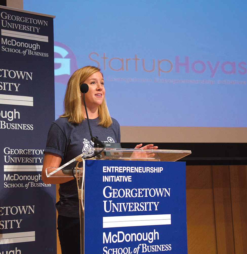 COURTESY TERESA MANNIX
Victoria Schramm (COL ’12) announced the Georgetown Startup Stipend Program at last Friday’s Entrepreneurship Day.