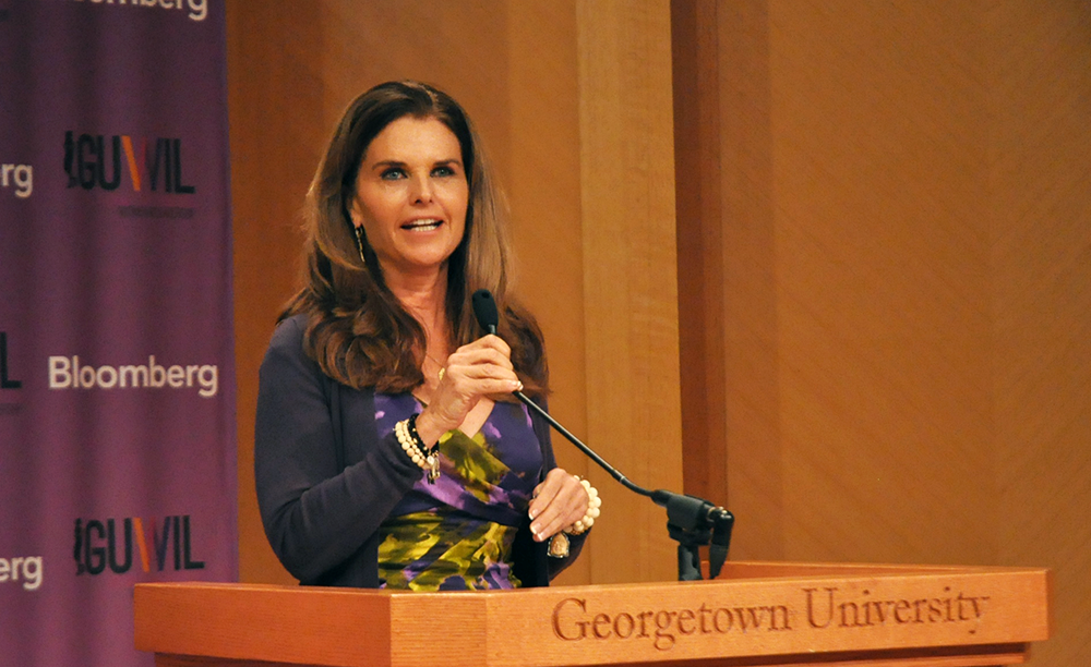 FILE PHOTO: OLIVIA HEWITT/THE HOYA
Journalist Maria Shriver (CAS ’77), the former first lady of California, spoke about her career and encouraged young women to be leaders in their fields at the inaugural Own It Summit in April.