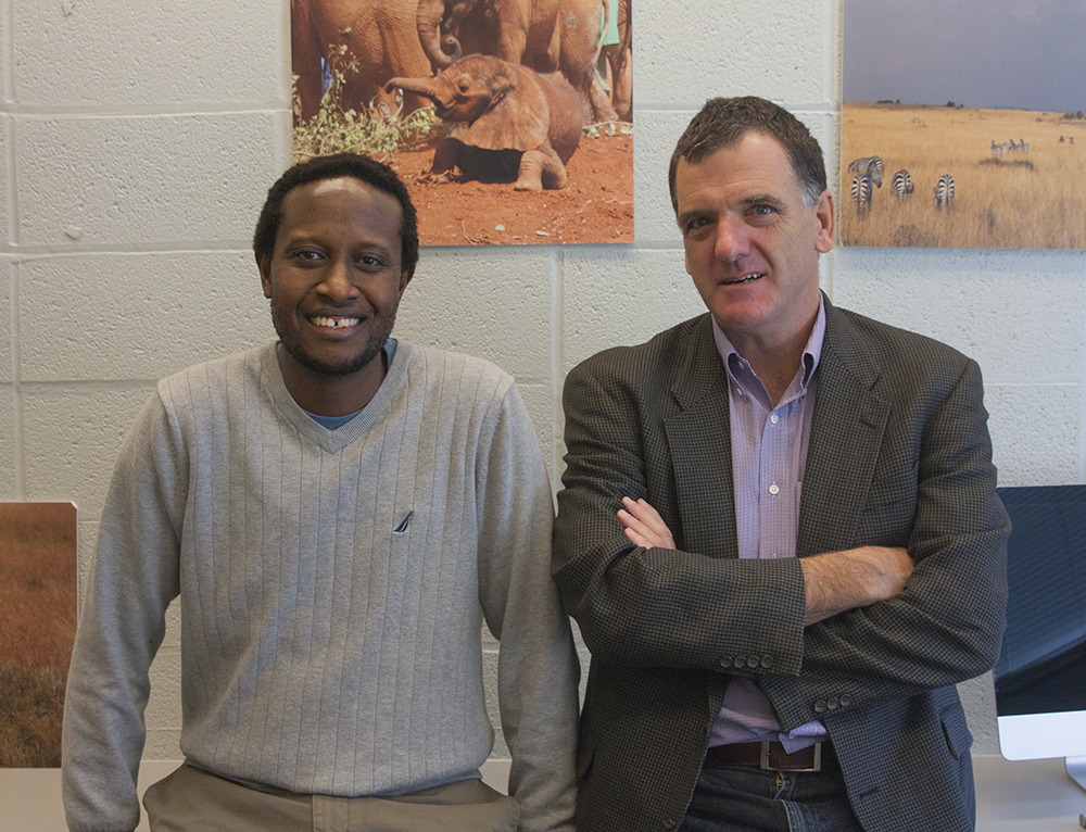 MICHELLE XU/THE HOYA
Economics professor Billy Jack (right) and public policy professor James Habyarimana received a $3 million grant from USAID for a project to improve road safety in East Africa.
