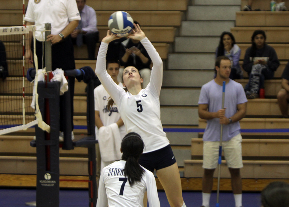FILE PHOTO: ERICA WONG/THE HOYA
Freshman setter Casey Speer recorded 39 assists against St. John’s on Friday in a 3-1 loss. She is second on the team in assists with 402, behind just sophomore setter Caitlin Brauneis.