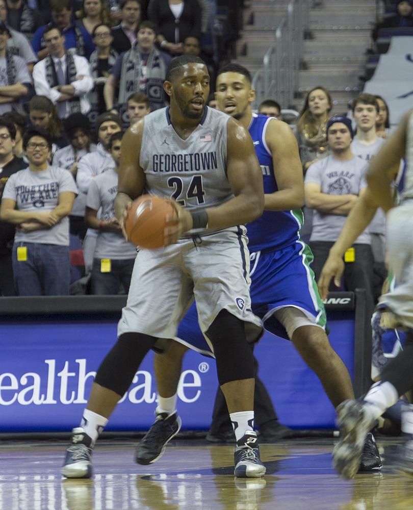 ISABEL BINAMIRA/THE HOYA
Senior center Josh Smith led Georgetown with 20 points and 12 rebounds in Tuesday’s win.