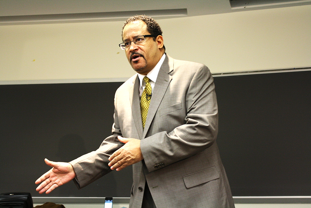 FILE PHOTO: SARI FRANKEL/THE HOYA
Sociology professor Michael Eric Dyson drew national attention for his appearance to discuss police and race on Meet the Press Sunday morning.