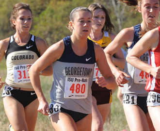 GEORGETOWN ATHLETIC MEDIA RELATIONS
Senior Hannah Neczypor earned first place finishes in the 800m and one mile runs at the Father Diamond Invitational on Saturday.