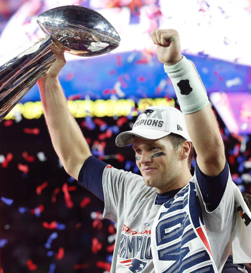 EPA 
New England Patriots quarterback Tom Brady earned his fourth Super Bowl victory, a tie for the most Super Bowl wins by an NFL quarterback.