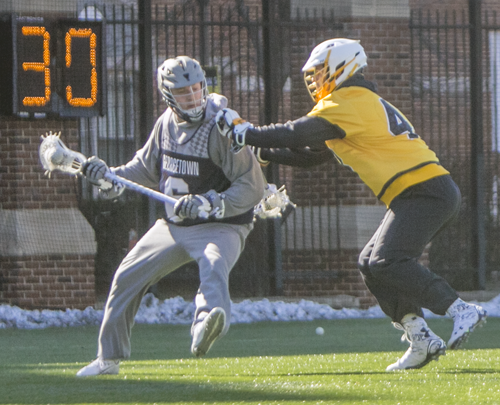 FILE PHOTO: STANLEY DAI/THE HOYA
Senior attack Bo Stafford scored a career-high four goals in the Hoyas’ loss to No. 2 Notre Dame on Saturday. Stafford was named to the Big East’s Weekly Honor Roll in recognition of his performance.