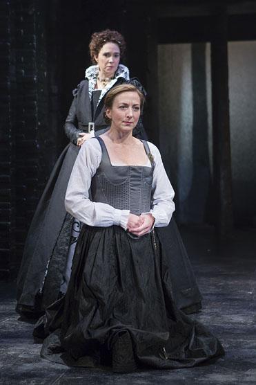 COURTESY FOLGER SHAKESPEARE LIBRARY
	

Kate Eastwood Norris (Mary Stuart) and Holly Twyford (Queen Elizabeth) are pitted against one another in this turbulent drama, set in 16th century Europe.
