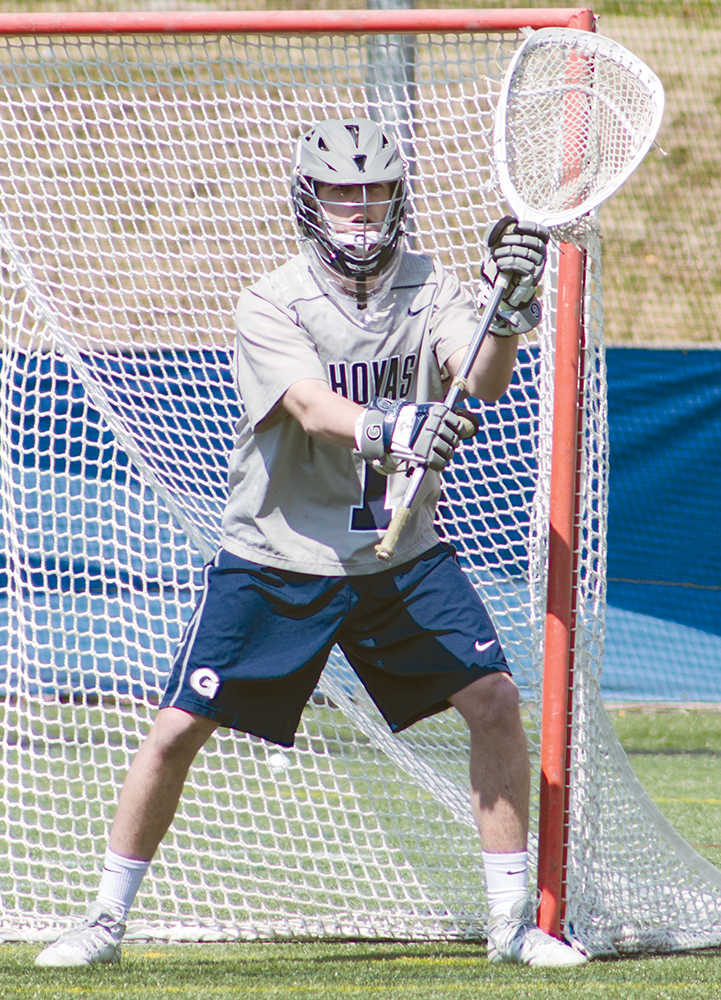 FILE PHOTO: CLAIRE SOISSON/THE HOYA
Freshman goalkeeper Nick Marrocco notched a career-high 22 goals despite allowing 17 goals in the loss to No. 5 Denver.