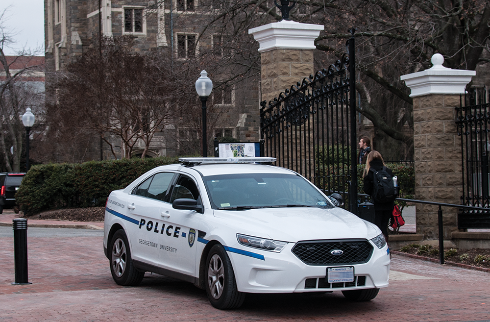 NAAZ MODAN/THE HOYA
A new bill introduced by D.C. Councilmember Kenyan McDuffle (D-Ward 5) would extend the jurisdiction of the Georgetown University Police Department beyond the front gates of campus.
