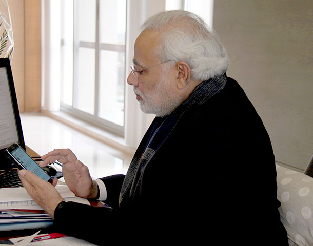 NARENDRAMODI.IM
University of Michigan professor Joyojeet Pal argued that Prime Minister Modi revolutionized his political activism through social media.