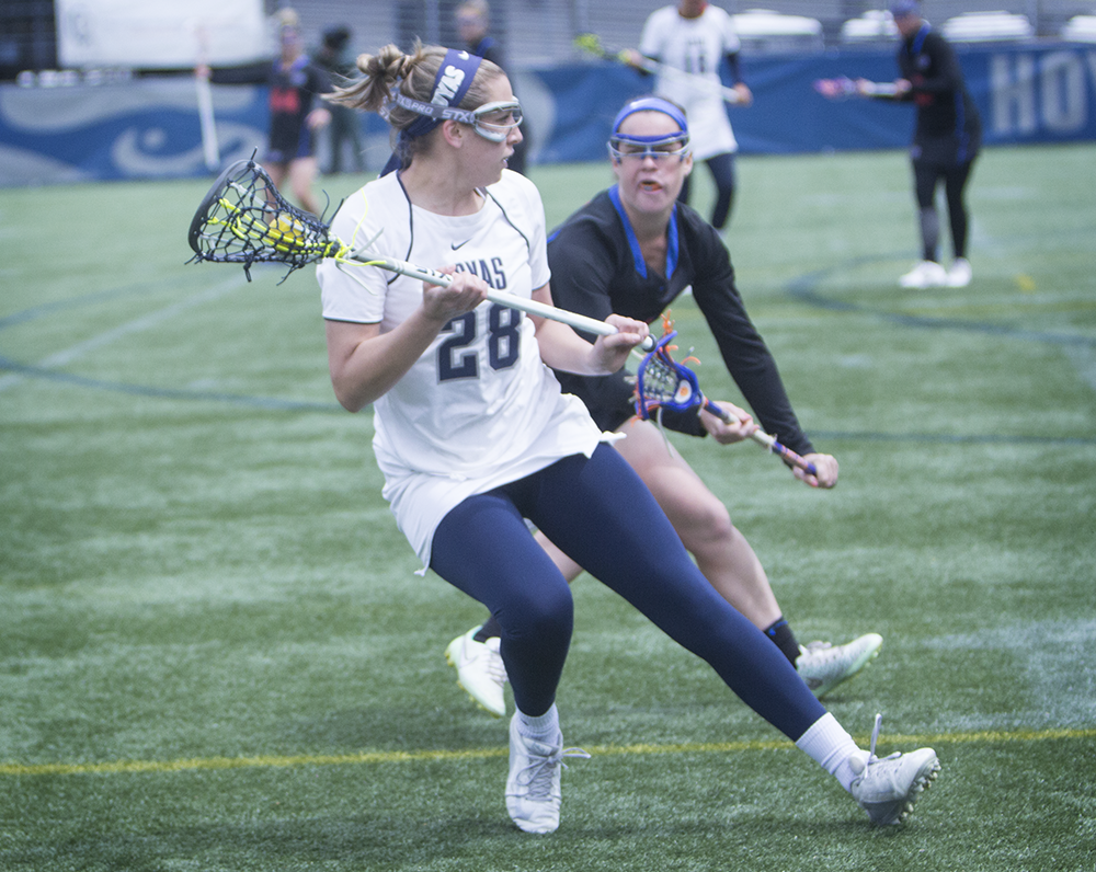 NAAZ MODAN/THE HOYA
Senior midfielder Kristen Bandos scored one goal in Georgetown’s 14-7 loss to Florida. Bandos is second on the team in points with 21 this season and leads the Hoyas with 19 goals. 
