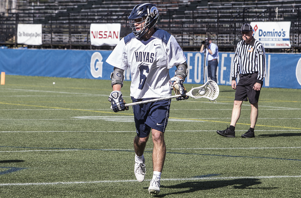DANIEL KREYTAK/THE HOYA
Freshman attack Chris Donovan scored two goals in Georgetown’s 9-8 loss to Marquette last weekend. Donovan has scored eight goals and has notched one assist so far this season.