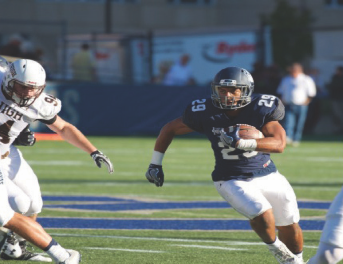 GEORGETOWN ATHLETICS
Sophomore running back Chris Bermudez ran for 38 yards on Saturday. He has rushed for two touchdowns this year.