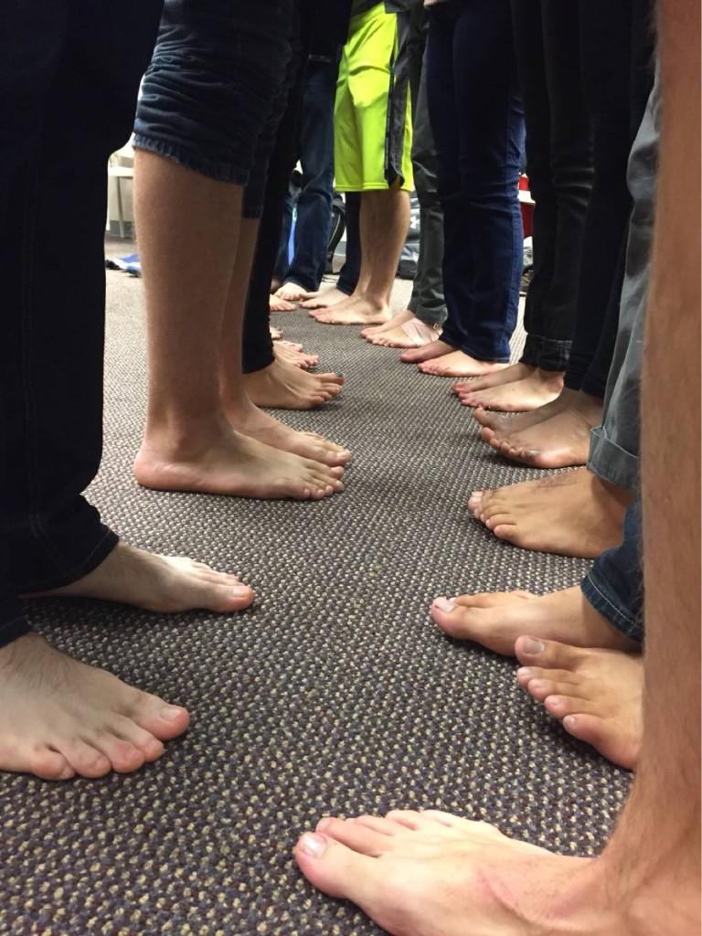 GEORGETOWN SOLIDARITY COMMITTEE
The Georgetown Solidarity Committee encouraged students to go barefoot to raise awareness about Nike’s alleged workers’ rights violations, as contract negotiations between the university and the company continue.