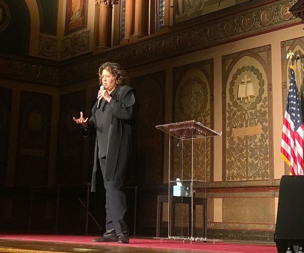 JEANINE SANTUCCI/THE HOYA
Actress Anna Deavere Smith highlighted the role theater can play in raising awareness for issues affecting underrepresented populations in a Gaston Hall event Jan. 19.
