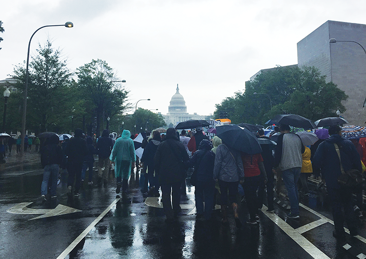 ISABEL BINAMIRA/THE HOYA
Tens of thousands gathered at the National Mall on Saturday to march to the Capitol building. 