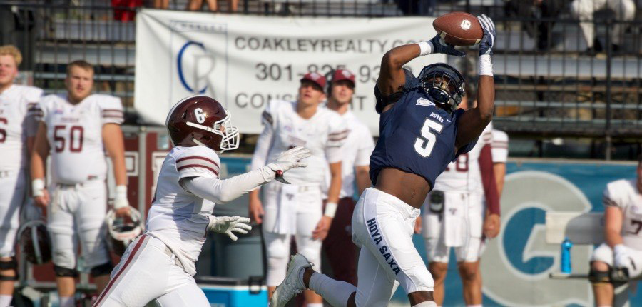 GUHOYAS
Sophomore wide receiver Michael Dereus hauled in four catches for 83 in Georgetowns loss to Fordham on Sunday.