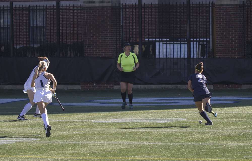 ALYSSA ALFONSO FOR THE HOYA
Senior midfielder Megan Parsons, right, has played all of the teams 19 games this season, scoring two goals and adding three assists.