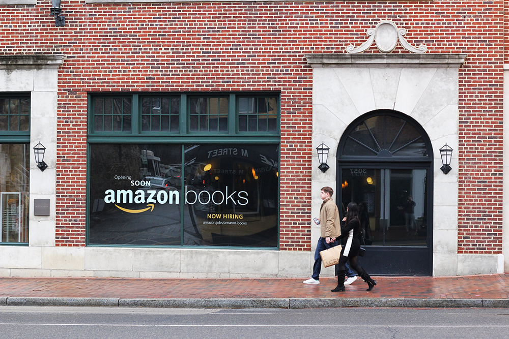 ANNE STONECIPHER FOR THE HOYA
The tech giant Amazon is set to open a brick-and-mortar bookstore on M Street. Developers have yet to announce an opening date.