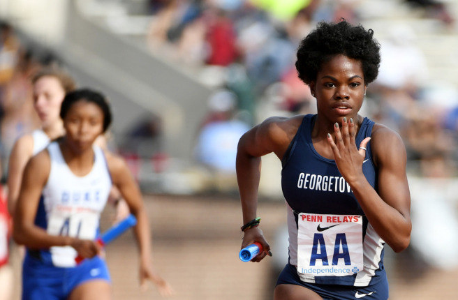 GUHOYAS
Senior sprinter Jody-Ann Knight came in second place in the 400m dash with a time of 57.93, just over two seconds slower than her personal record at Georgetown.