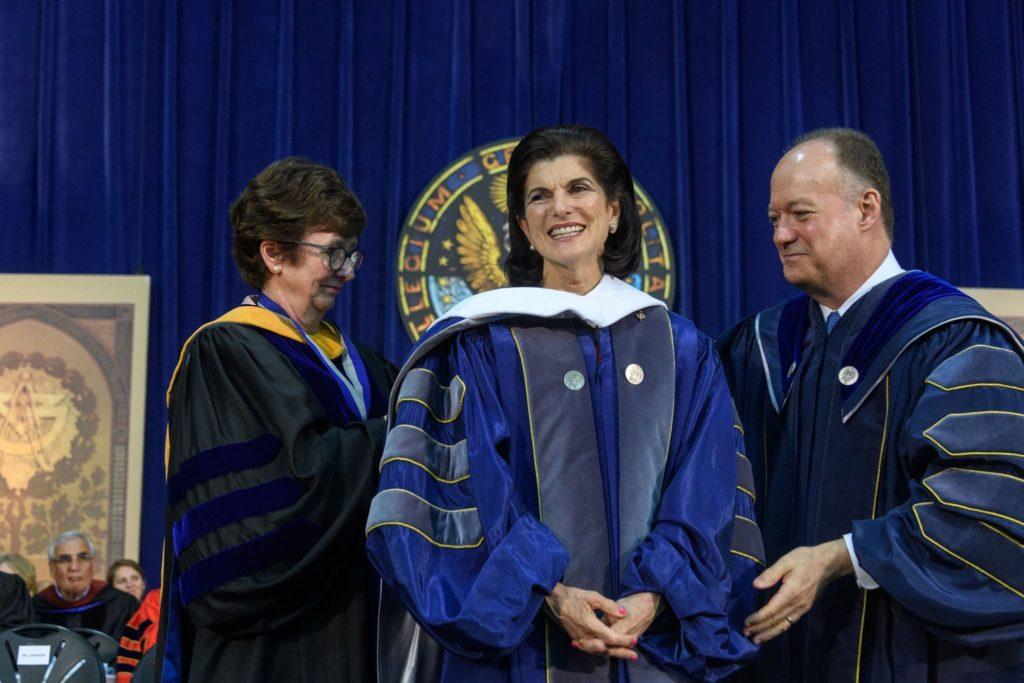 GEORGETOWN UNIVERSITY Luci Baines Johnson, daughter of President Lyndon Johnson, delivered Saturdays commencement address for the School of Nursing and Health Sciences.