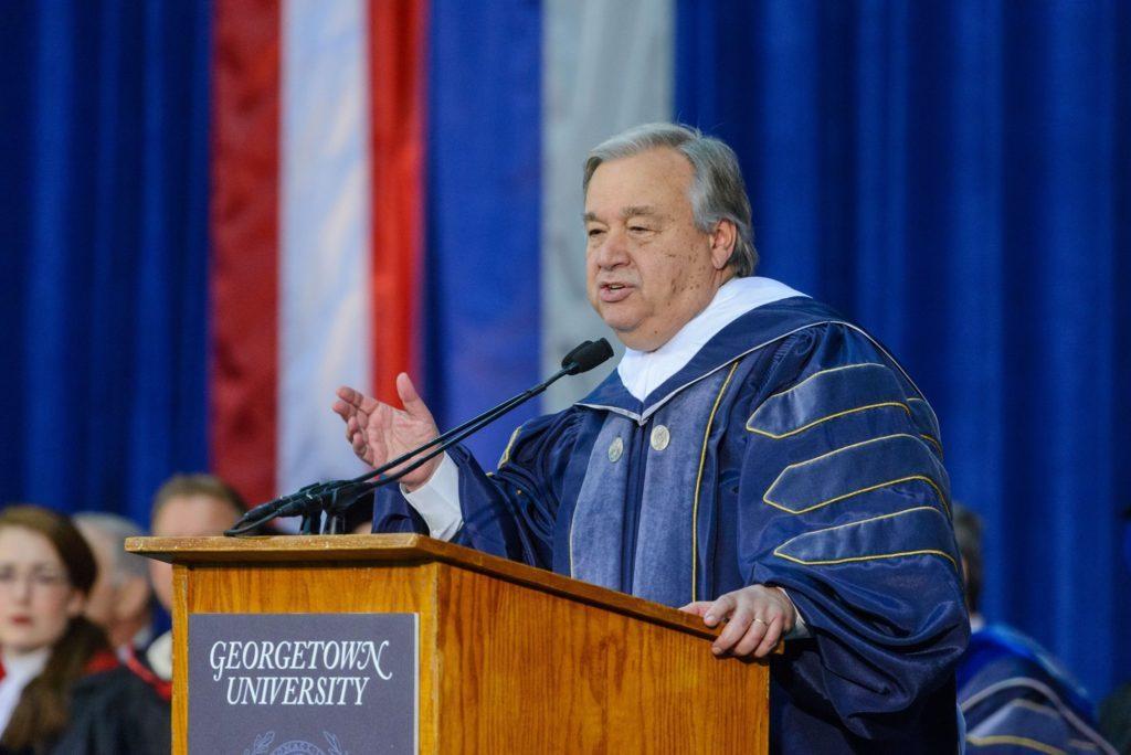 Guterres to SFS Graduates: Climate Change, Middle East Conflicts Threaten Global Security