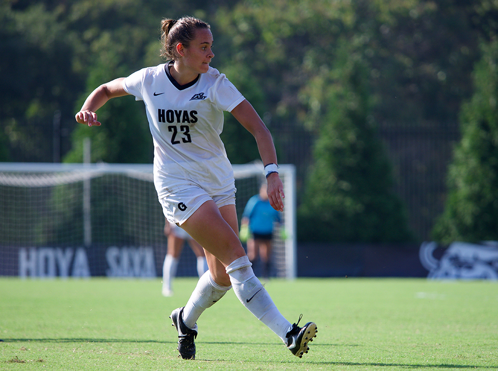 KIRK ZIESER FOR THE HOYA | Junior defender Meaghan Nally has two goals this season for the Hoyas, and is a key member of Georgetowns defense, which has ten shutouts this season.