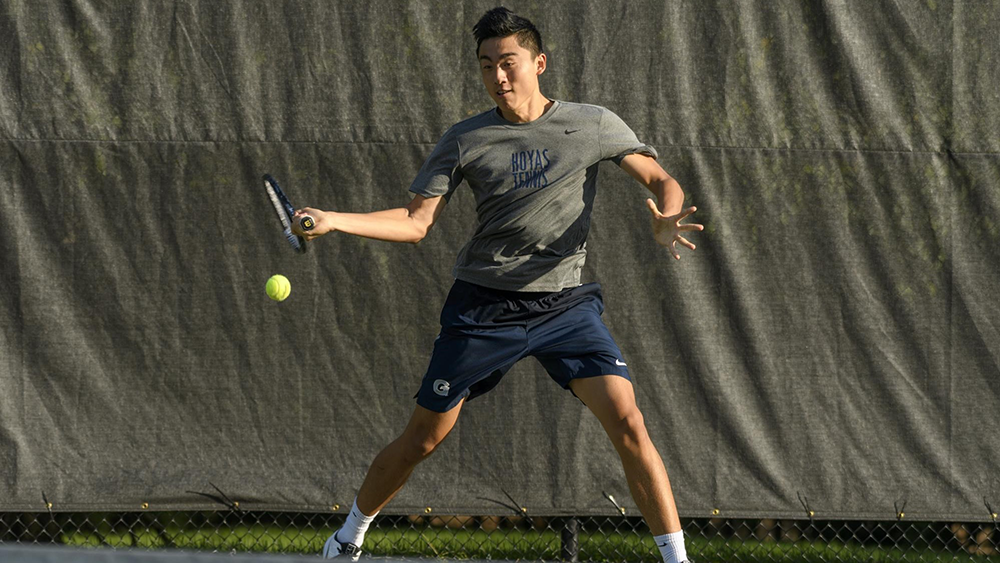Senior Mike Chen, who led the team with 15 doubles wins last season, followed his doubles win versus Yale with a sweep in the A flight at the Navy Invitational.
GU HOYAS