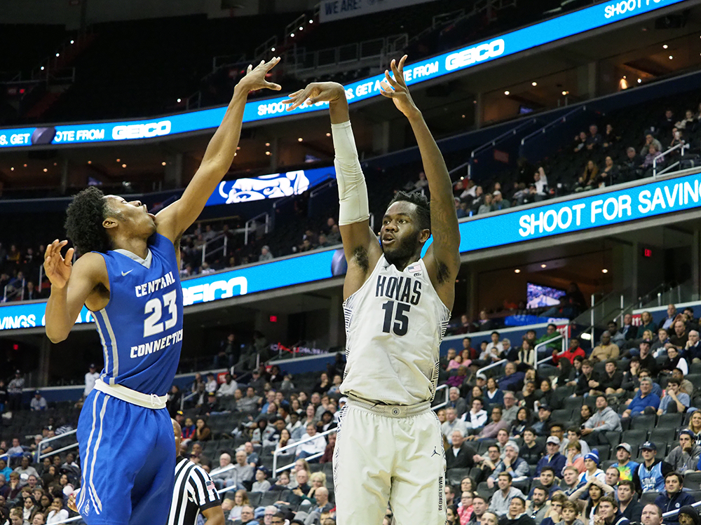 Senior center Jessie Govan scored 26 points against Central Connecticut State University. Govan is averaging 19.9 points per game along with 7.3 rebounds, which both lead the Hoyas.
Kirk Zieser/The Hoya