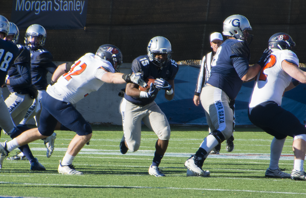 Freshman running back Herman Moultrie III had 157  yards from scrimmage and 6.1 yards per rush in the win over Bucknell.
Amanda Van Orden/The Hoya