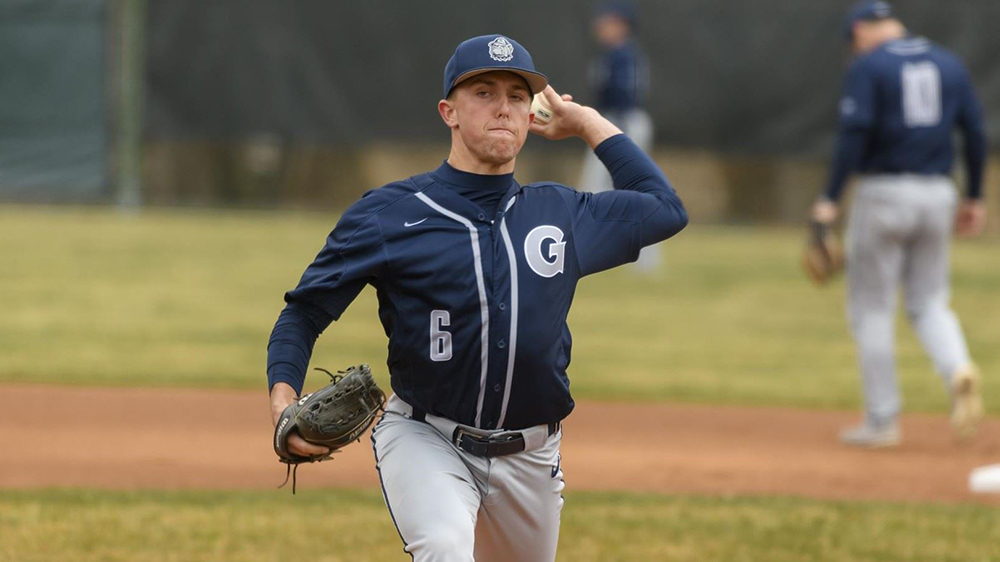 GUHOYAS| Junior pitcher Brent Killam winds up to pitch. Georgetown pitchers only gave up five hits against Campbell.