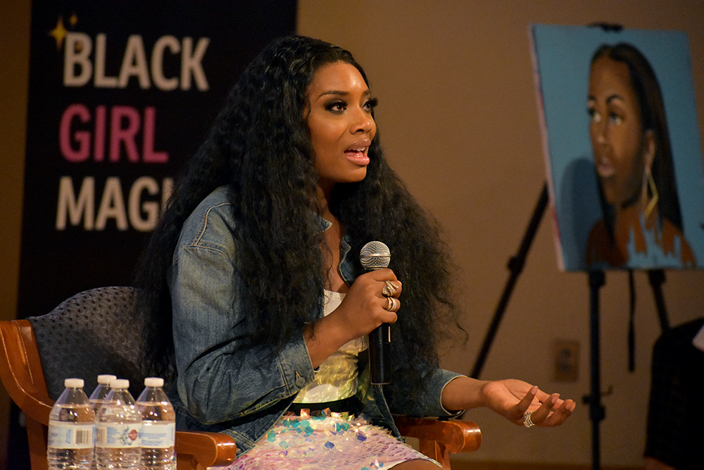 AMBER GILLETTE/THE HOYA | Yandy Smith, criminal justice reform activist and reality TV star, gave the keynote address at the 2019 BRAVE Summit on March 16.