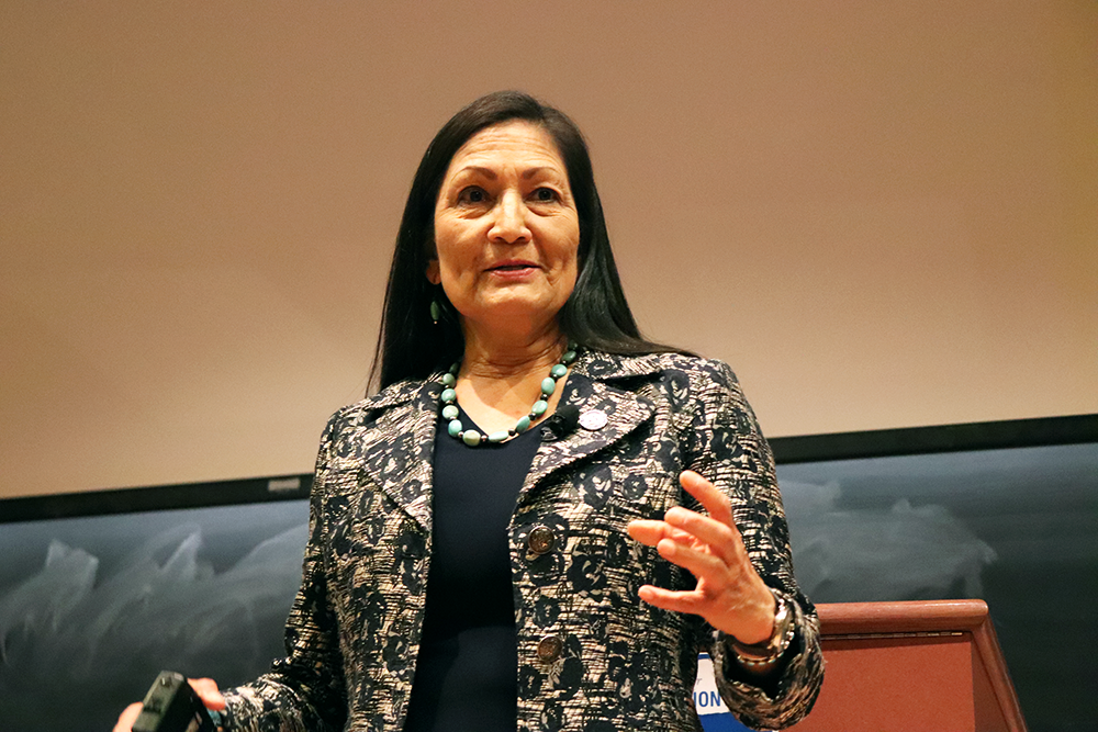 ROCHELLE VAYNTRUB FOR THE HOYA | In an event titled Intersectional Feminism in Congress, Deb Haaland (D-N.M.) said she was concerned about the fate of Native American communities in America.