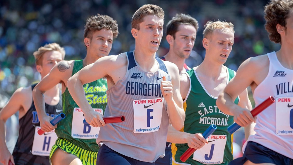 GUHOYAS | Junior Jack Salisbury helped the Hoyas claim another medal after finishing first in the 1500m run at the Sam Howell Invitational on April 6.