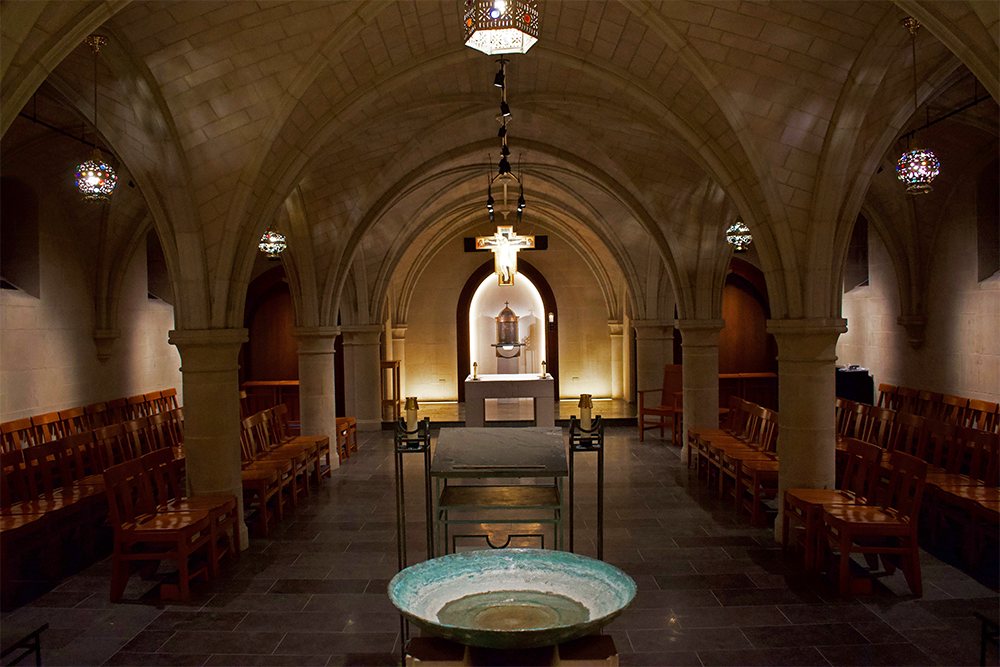 MICHAEL HOWARTH FOR The Hoya | The renovated Copley Crypt Chapel will be used for Orthodox Christian liturgical services, weekly Catholic  mass and other student activities. 
