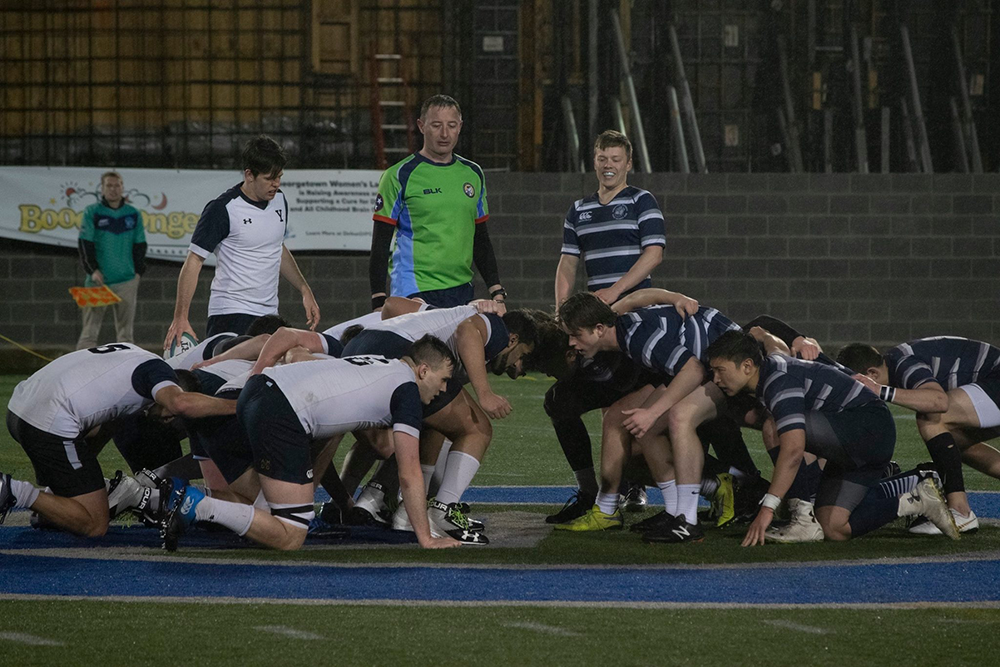 GEORGETOWN UNIVERSITY RUGBY/ FACEBOOK Club Rugby faced a $3,000 budget cut, leading to increased risk of injury due to not having a trainer at all team practices.
