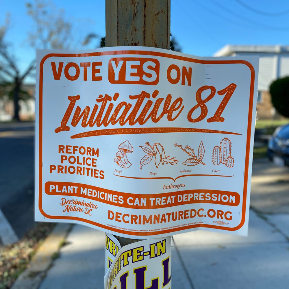 DCIST | Voters in Washington, D.C. passed Initiative 81 on Election Day, a proposal that makes entheogen plants and fungi often used for spiritual development or religious rituals a low enforced priority among MPD. 