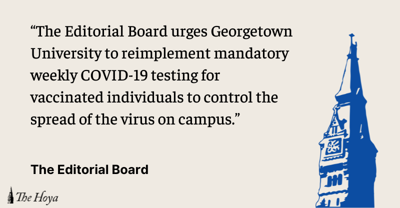 EDITORIAL: Reinstate Weekly COVID-19 Testing