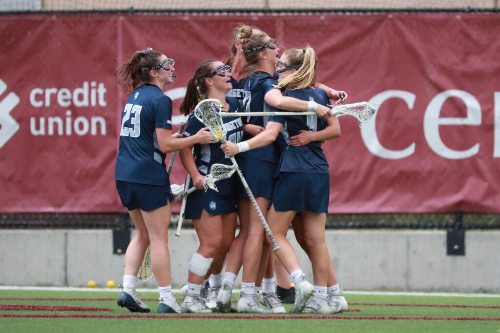 7 MAY 2022: The Denver Pioneers and the Georgetown Hoyas compete in the 2022 Big East Women’s Lacrosse Championship held at the Peter Barton Stadium in Denver, CO. Isaiah Vazquez/NCAA Photos