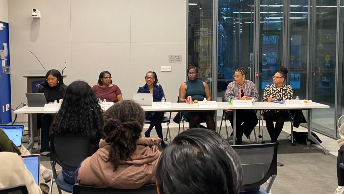Maren Fagan/The Hoya | Six professors from different universities discussed the role of Black women’s influence and participation in the field of politics during a Feb. 5 panel co-hosted by the government department, department of African American studies and women’s and gender studies. 