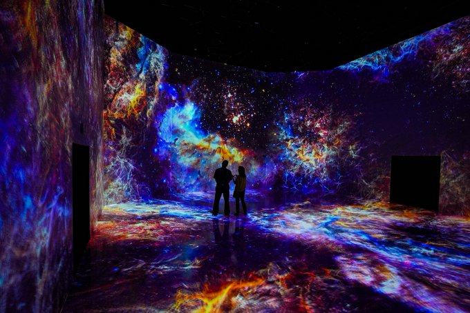 @Artechouse/X | Artechouse DCs Beyond The Light exhibit effectively leverages both technological advancements and accessible designs, allowing visitors to view images of the cosmos billions of light years away.