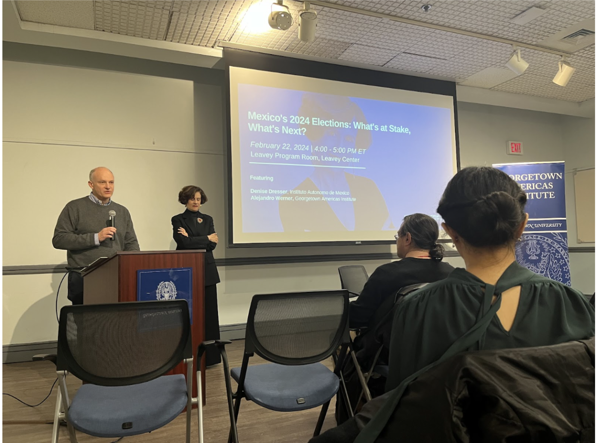 Mexican professor and political scientist Denise Dresser discussed Mexico’s upcoming 2024 presidential election in an event hosted by the Georgetown Americas Institute (GAI) on Feb. 22.