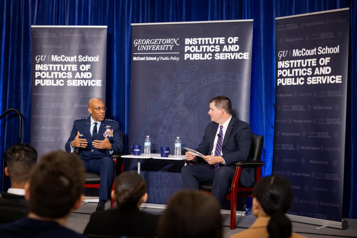 Kritika Sharma | General Charles Q. Brown, Jr., chairman of the Joint Chiefs of Staff, addressed a series of national defense policy questions for ongoing global conflicts at Georgetown University April 25, focusing on tensions in the Middle East and Ukraine.