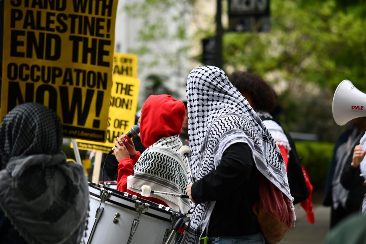 Activists from eight Washington, D.C. universities, including Georgetown University, gathered at an encampment at George Washington University to rally for a ceasefire in Gaza and universities divestment from companies tied to the Israel Defense Forces (IDF). 