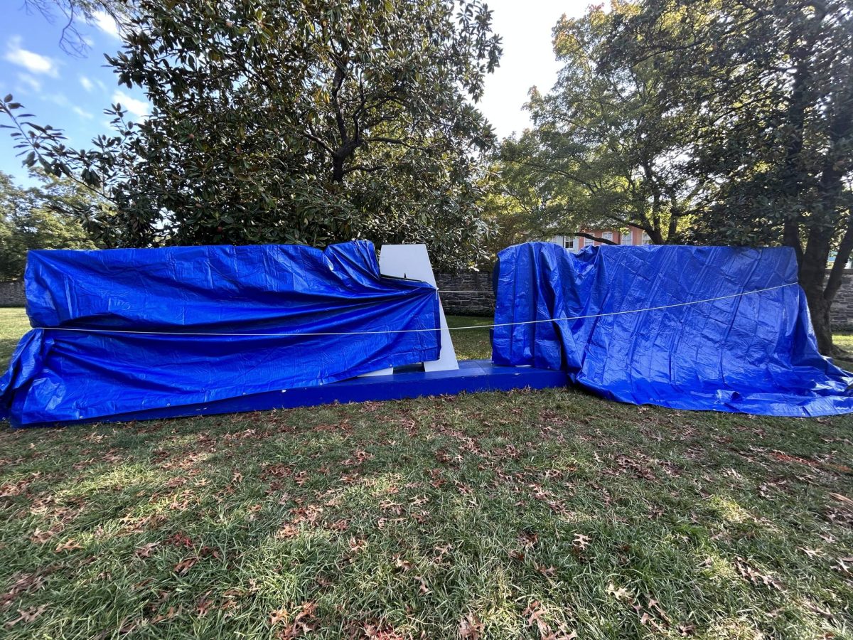 Georgetown University facilities workers found graffiti appearing to relate to the Israel-Hamas war Sept. 20. As of 10:50 a.m. Sept. 20, facilities workers had covered or removed the graffiti.